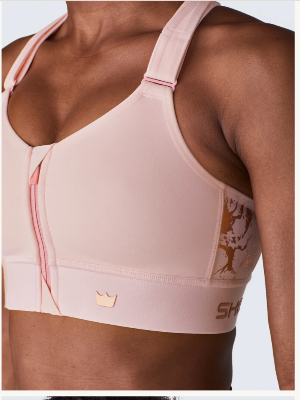 SHEFIT Sz 1 Luxe Blush Pink Gold Flex Sports Bra